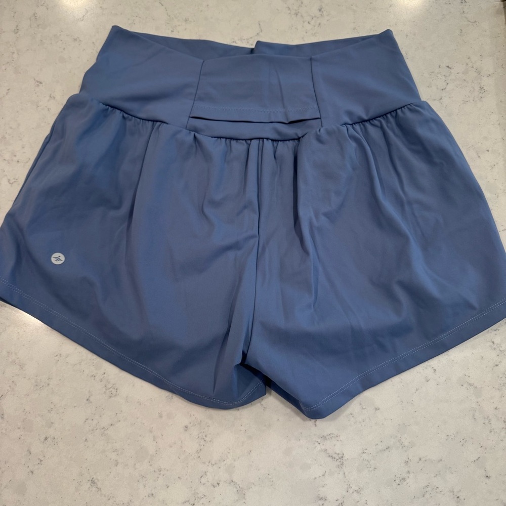 Halara Country Blue High-Waist Pull-on Active Shorts with Lined Spandex Pockets - Picture 2 of 8